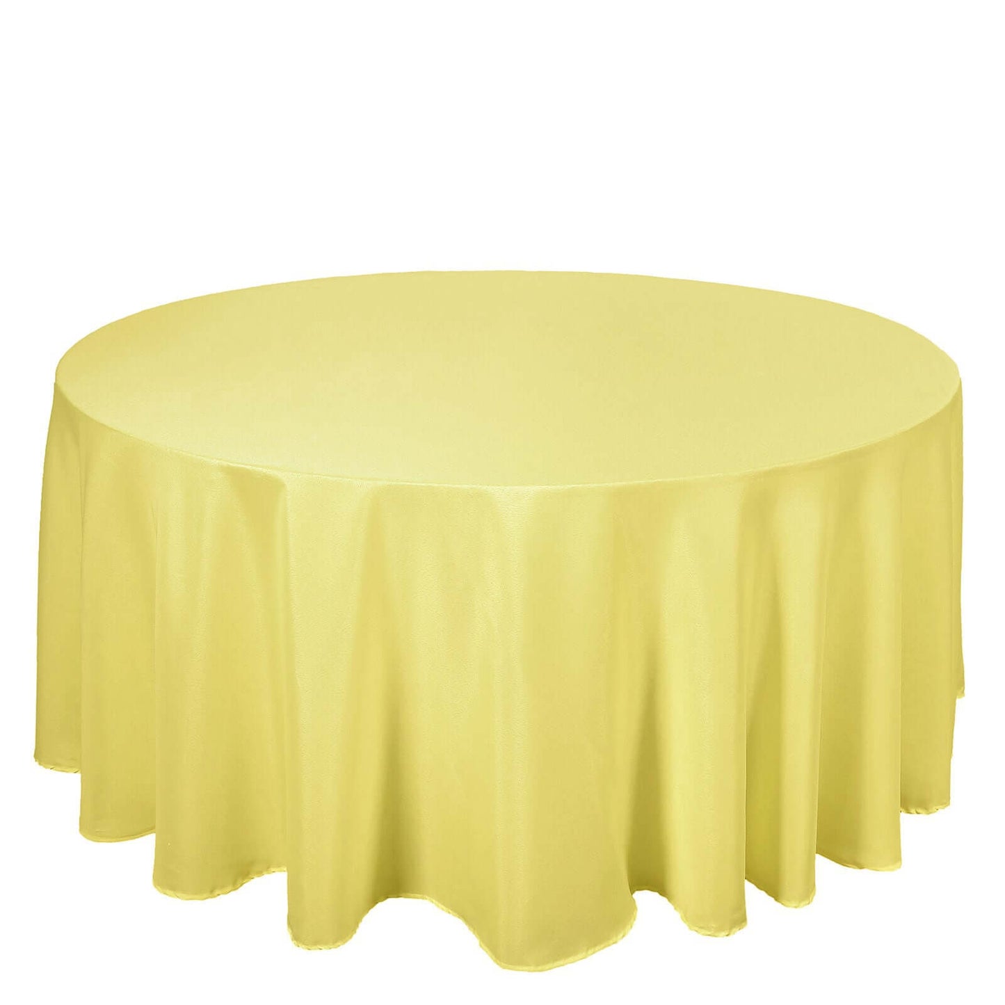 Polyester 120" Round Tablecloth Yellow - Seamless Wrinkle-Resistant Table Cover