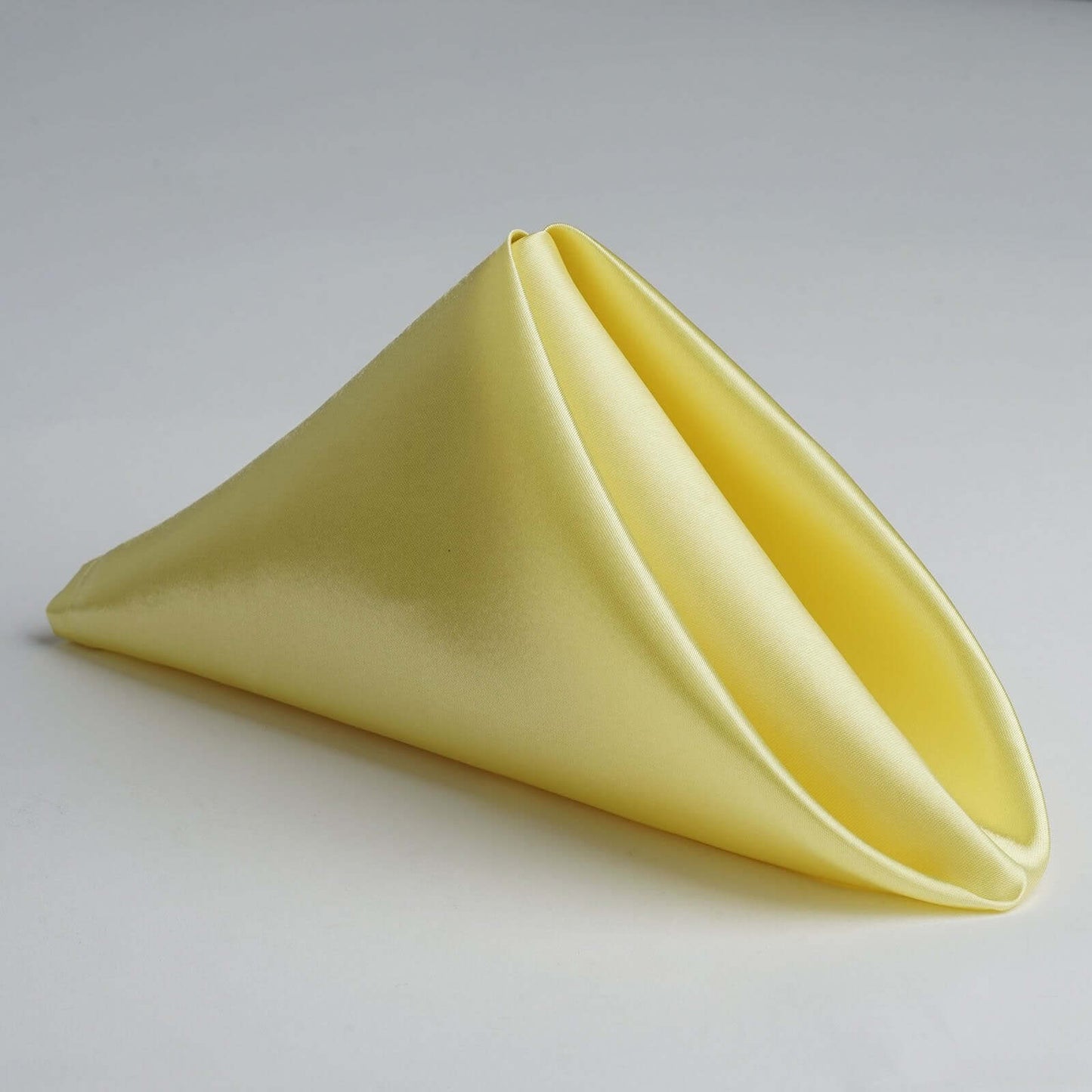 5 Pack Satin 20"x20" Napkins Yellow - Luxurious Shine & Smooth Dinner Napkins