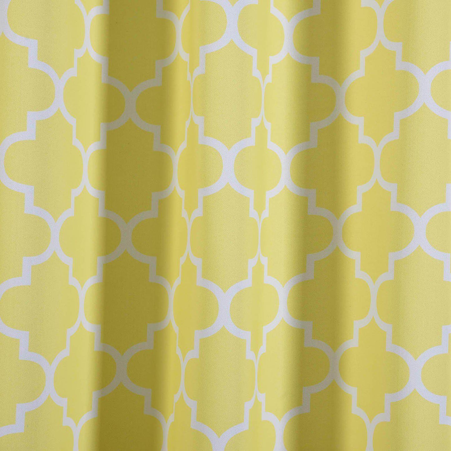 2 Pack White Yellow Lattice Room Darkening Blackout Curtain Panels With Grommet, Trellis Insulated Curtains 52"x96" - Clearance SALE