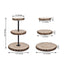 3-Tier Wooden Cheese Board Stand Tower Design Natural Wood Slice - Rustic Cupcake Centerpiece with Assembly Tools 19"