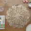 6-Pack Dining Table Mats Floral Lace Design Gold - Vinyl Non-Slip Surface with Vintage Appeal 15"