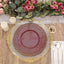 10-Pack Plastic 10" Dinner Plates in Cinnamon Rose with Gold Scalloped Rim - Disposable Large Party Plates