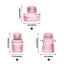 Set of 6 Glass Taper Candle Holders Ribbed Crystal Design Pink - Reversible Mini Votive Tealight Stands 3"