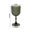 12-Pack Plastic Goblets Hunter Emerald Green Vintage Ribbed Pattern - Reusable Shatterproof Glassware 9oz