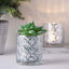 6-Pack Mercury Glass Candle Holders Shiny Silver with Geometric Design - Votive Tealight Holders 3"