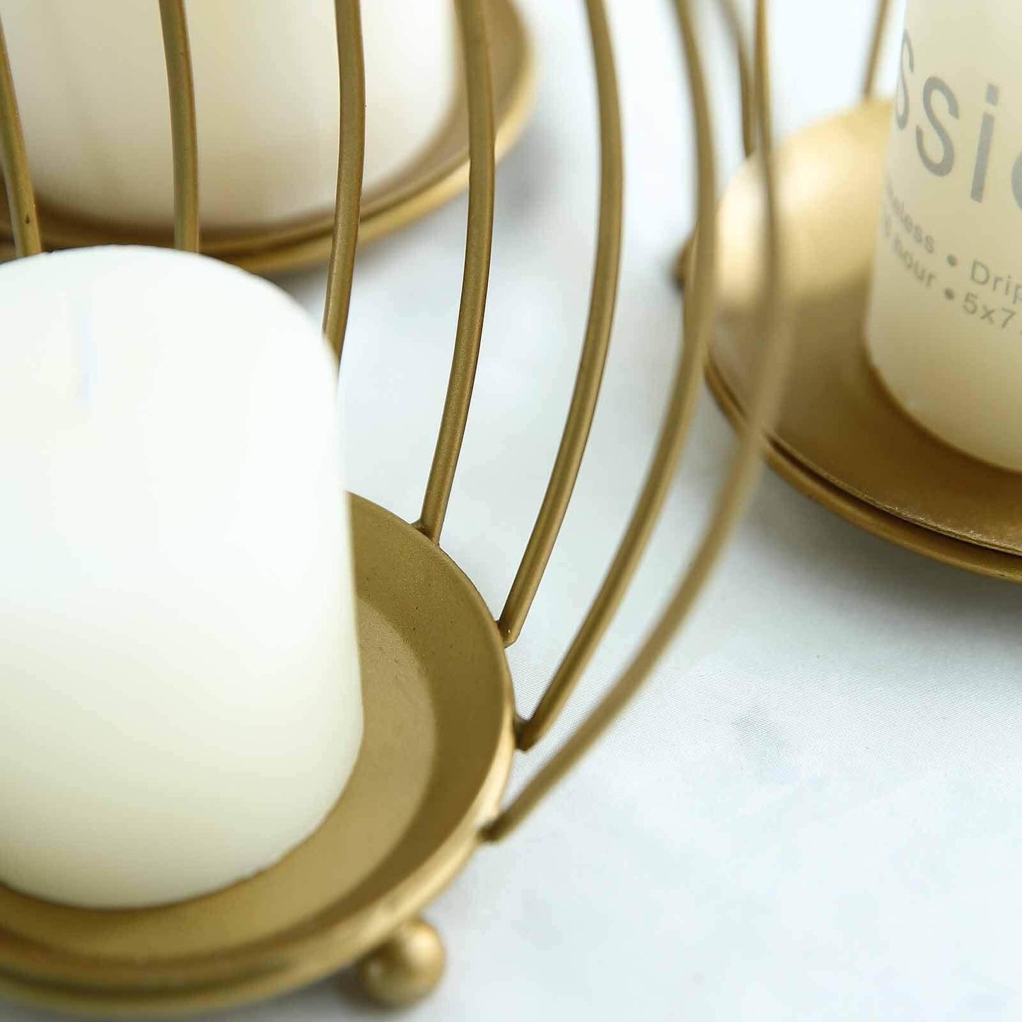 Candle Holder Gold Wrought Iron Cinderella Carriage Card Display - Wedding Table Accent 11"