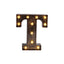 LED Marquee Letter "T" Industrial Style Antique Black - Light-Up Alphabet Sign for Weddings & Displays 9"