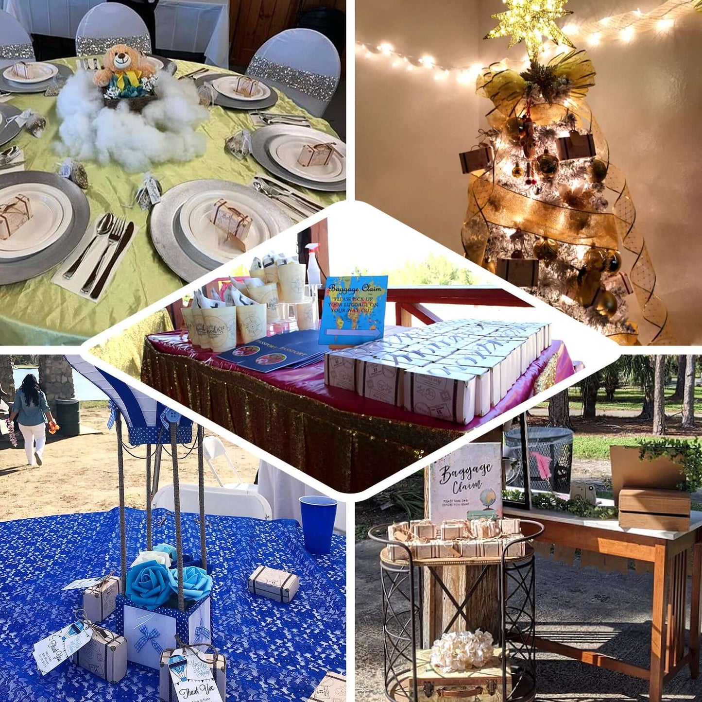 24 Pack Vintage Airplane Suitcase Wedding Party Favor Candy Gift Box