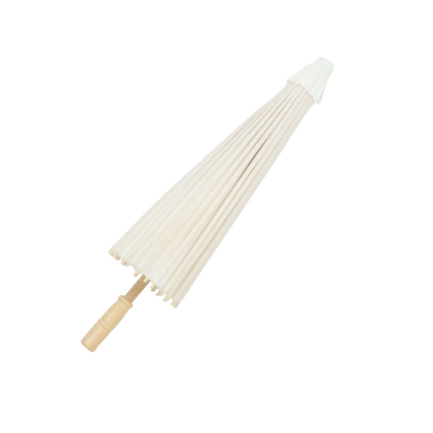 2-Pack Paper and Bamboo Parasol Umbrellas White - Perfect Bridal Shower Photo Props and Table Decorations 32"