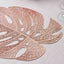 6-Pack Dining Table Mats Monstera Leaf Design Rose Gold - Vinyl Non-Slip Surface for Tropical Themes 18"