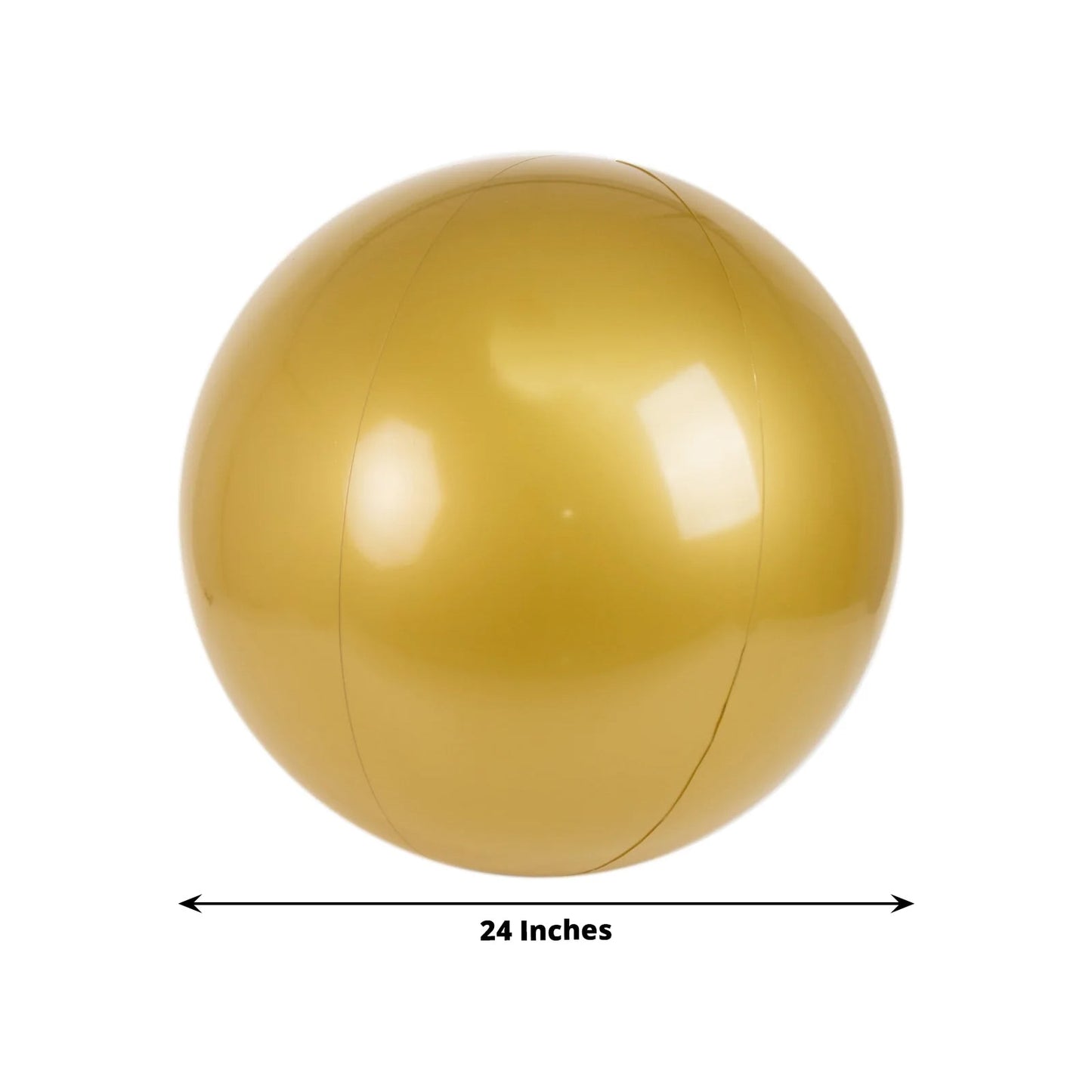 2 Pack 24" Inflatable Gold Decorative Balls - Round Vinyl Pool and Party Balls, Lightweight & Fun