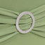 Stretch Spandex Chair Cover Sage Green for Folding Chairs - Secure Fit Slipcover with Silver Rhinestone Buckled Sash Band