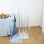 Crystal Glass Cluster Candelabra Pedestal Stand - Square Hurricane Taper Candle Holder Table Centerpiece 4.5ft