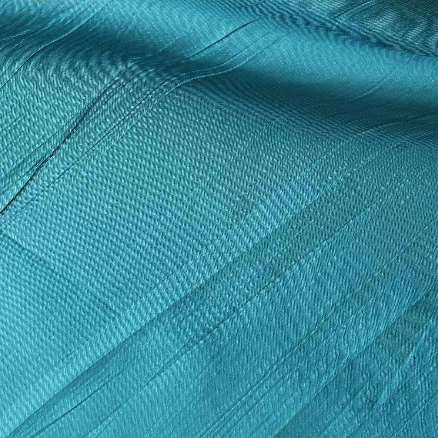 Taffeta 120" Round Tablecloth Teal - Seamless Accordion Crinkle Table Cover