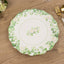 25-Pack Paper 8" Round Dessert Plates in White with Floral Greenery & Scalloped Edges - Disposable Appetizer Salad Plates for Rustic Weddings & Garden Brunches