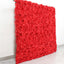11 Sq ft. Red 3D Silk Rose and Hydrangea Flower Wall Mat Backdrop - 4 Artificial Panels