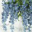 5 Pack 44" Silk Hanging Wisteria Flower Garland Vines in Dusty Blue, Elaborated 3 Full Strands in 1 Bush