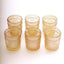 6-Pack Amber Gold Glass Votive Tealight Holders - Stylish Primrose Design for Weddings & DÃ©cor