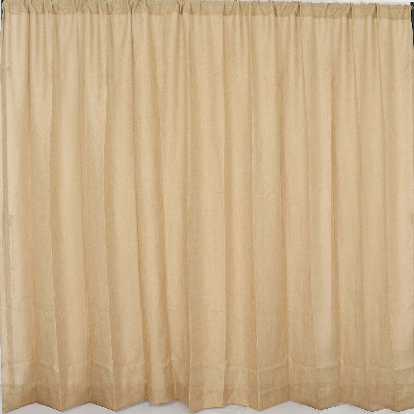 8ftx8ft Natural Jute Faux Burlap Event Curtain Drapes With Rod Pockets, Rustic Photography Backdrop Event Panel
