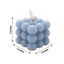 2-Pack LED Flameless Cube Candles Flickering Warm White Dusty Blue - Battery Operated Bubble Design 2"
