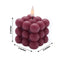 2-Pack LED Flameless Cube Candles Flickering Warm White Burgundy - Battery Operated Bubble Design 2"