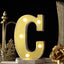 3D Marquee Letter "C" Warm White 5 LED Lights Gold - Chic Light-Up Decor for Events 6"