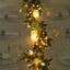 7ft 20 LED White Silk Rose Flower Garland Vine String Lights, Warm White Battery Operated