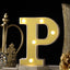 3D Marquee Letter "P" Warm White 5 LED Lights Gold - Chic Light-Up Decor for Events 6"