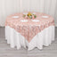Mesh 72"x72" Table Overlay Square Tablecloth Blush - Wave Embroidered Sequins Table Topper