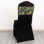 5 Pack Chair Sash Bands with Wave Embroidered Sequins Hunter Emerald Green/Gold