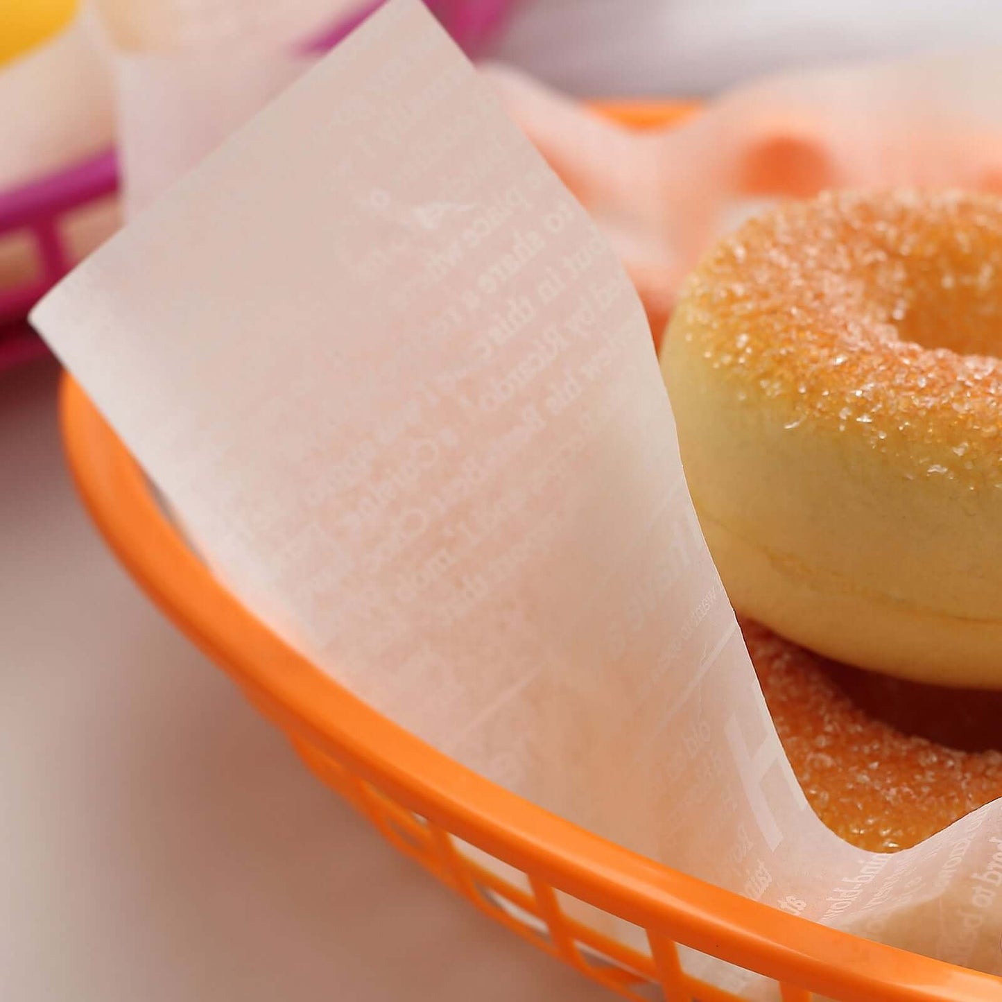 50-Pack Wax Paper Basket Liners Rectangle Design White - Great for Food Presentation and Wrapping 9"x10" 35GSM