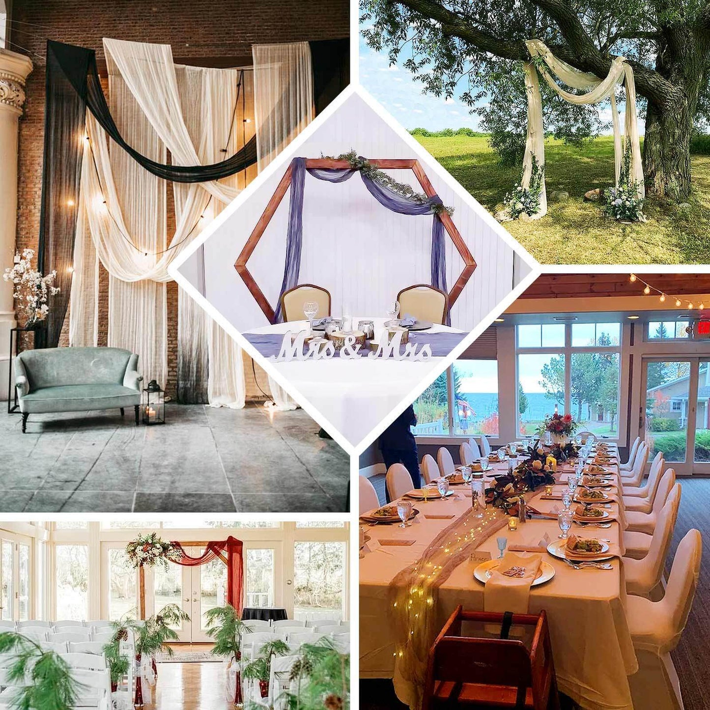 20ft Terracotta (Rust) Gauze Cheesecloth Fabric Wedding Arch Drapery, Window Scarf Valance, Boho Decor Arbor Curtain Panel