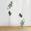 Set of 2 White Silk Rose Wedding Arch Flowers with Eucalyptus Leaves, Artificial Floral Swag Arrangement Party Decorations - 20",30"