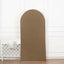 7ft Matte Taupe Spandex Fitted Chiara Backdrop Stand Cover For Round Top Wedding Arch