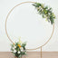 6.5ft Gold Metal Circle Wedding Arch Stand, Floral Balloon Garland Hoop, Round Backdrop Frame