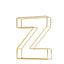 8" Tall Gold Freestanding 3D Decorative Wire Letter, Wedding Centerpiece - Z