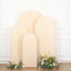 Set of 4 Matte Beige Spandex Fitted Wedding Arch Covers For Round Top Chiara Backdrop Stands - 4ft,5ft,6ft,7ft