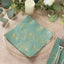50-Pack Paper Cocktail Napkins with Gold Magnolia Flowers Print Dusty Sage Green - Highly 2 Ply Absorbent Soft Napkins for Beverages