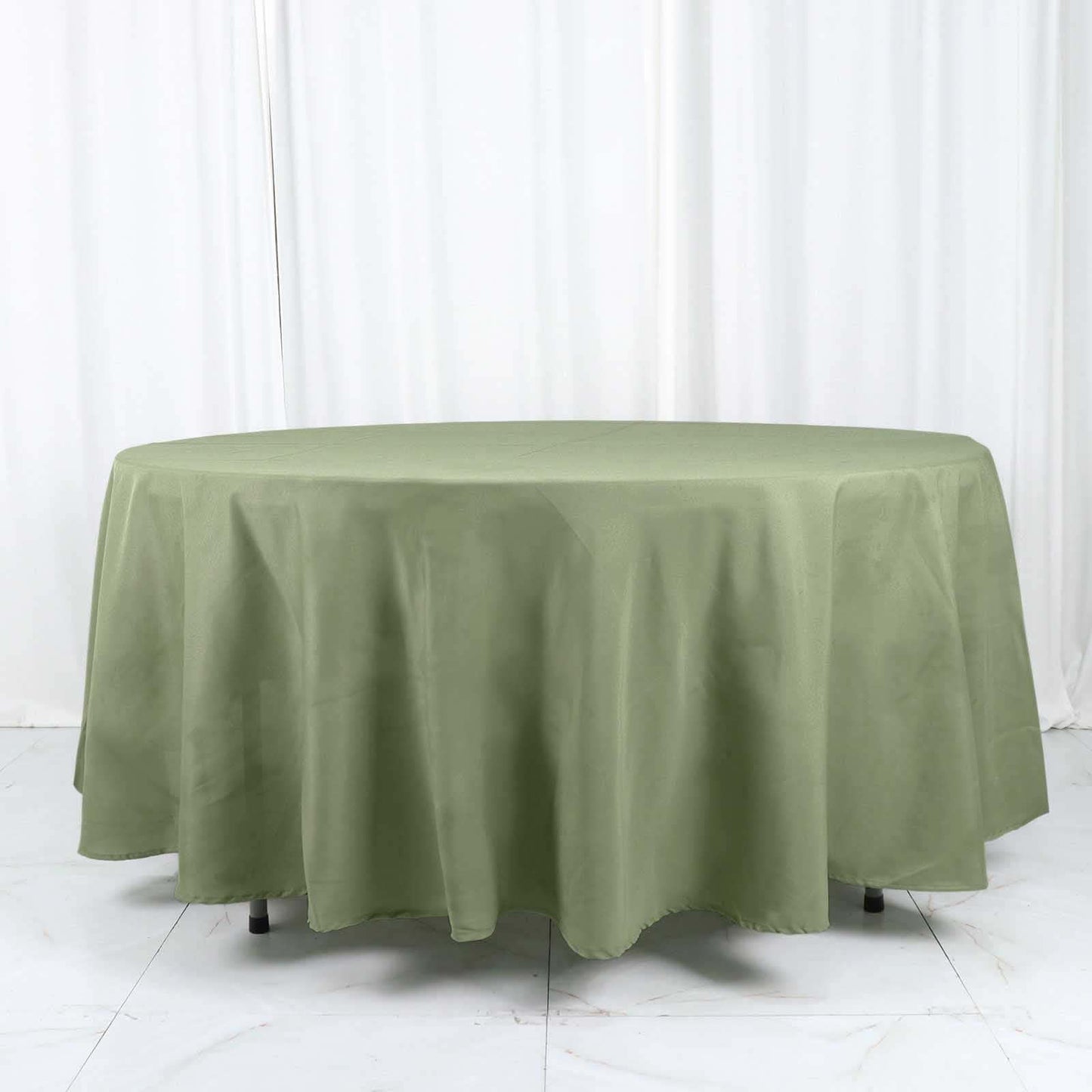 Polyester 108" Round Tablecloth Dusty Sage Green - Wrinkle-Resistant Table Cover