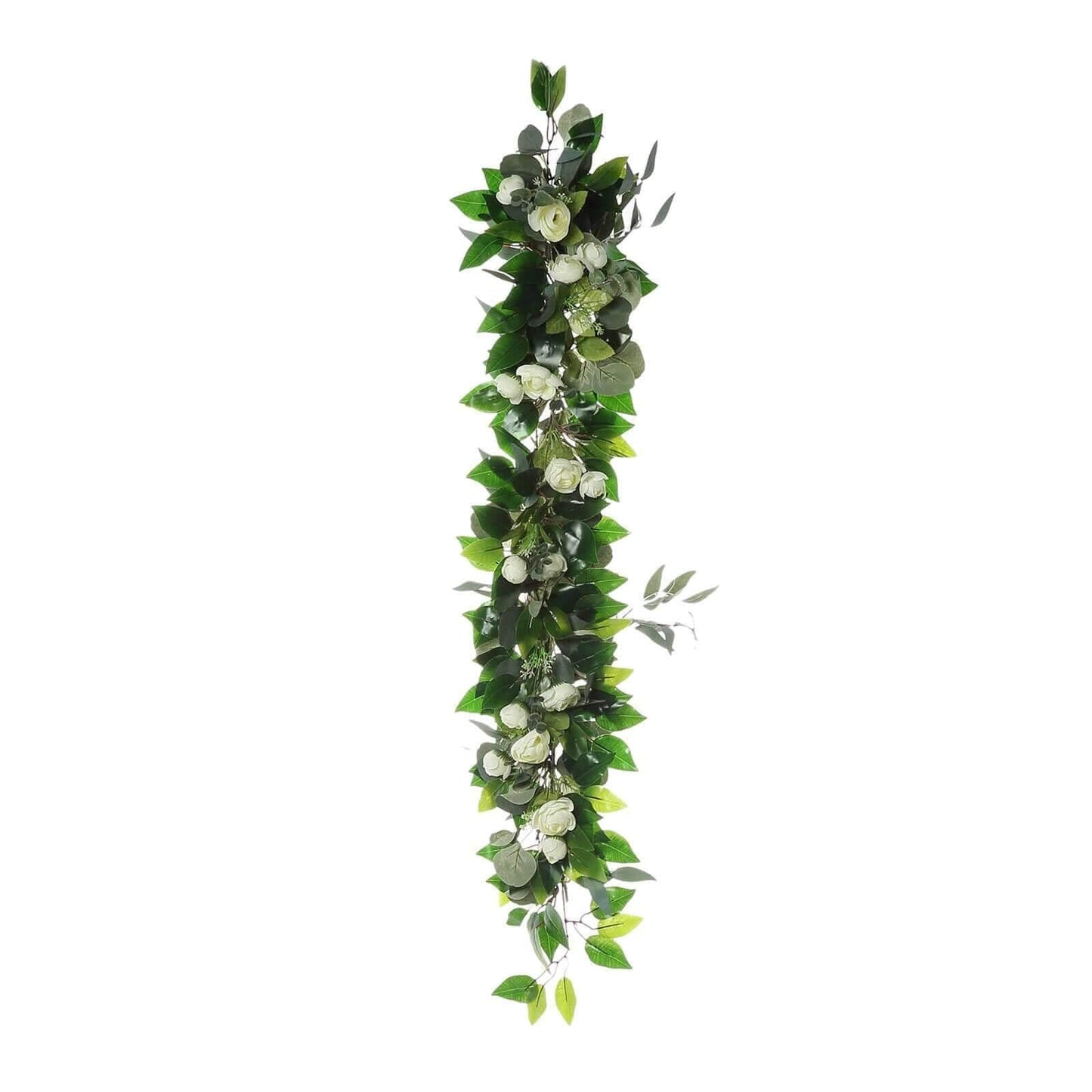 40" Artificial Eucalyptus Willow Leaf Ranunculus Flower Garland Vine