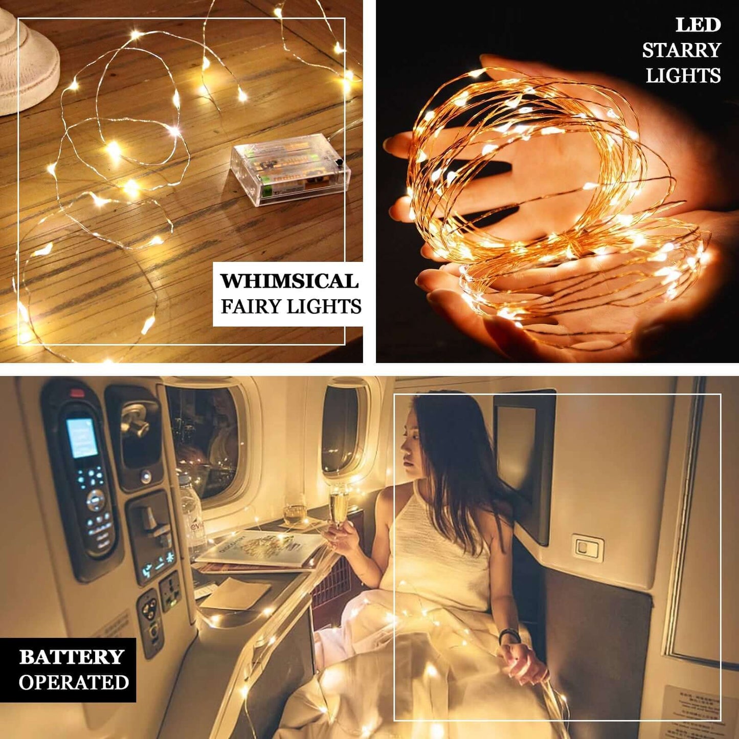 20 LED Micro Fairy String Lights Starry Bright Design Light Blue - Battery Operated Party Accent 90"