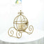 Candle Holder Gold Wrought Iron Cinderella Carriage Card Display - Wedding Table Accent 11"