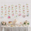 8 Pack Double Sided Floral Tea Party Paper Garland, 40" Pre-Assembled Mixed Teapot Banner Hanging Decorations