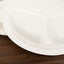 50-Pack Bagasse 10" Round Dinner Plates in White with 3-Compartments - Eco Friendly Biodegradable Sugarcane Divided Plates for Food Trucks Catering & Events