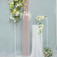 Set of 4 Wedding Arches Slim White Metal Rectangular Design Backdrop Stands - Floral Display Frames 3.6ft-6.5ft