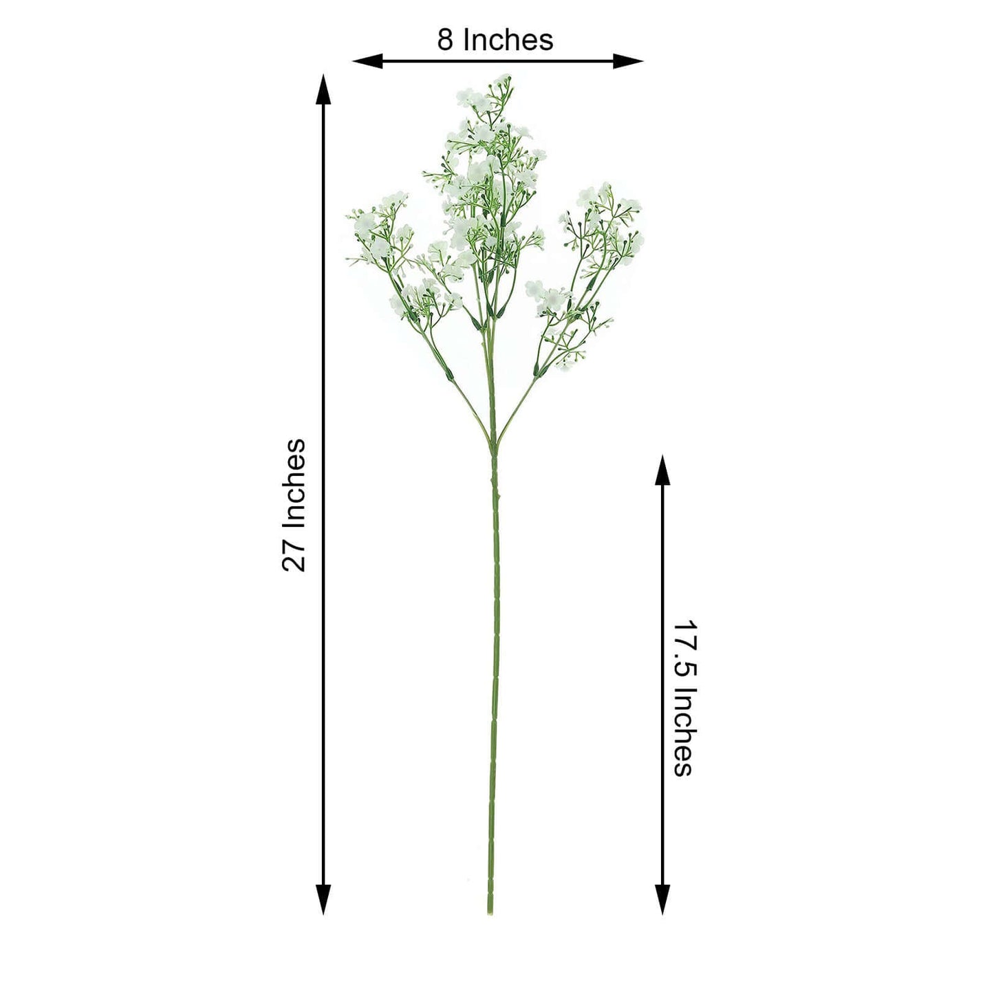 4 Stems 27" White Artificial Silk Babys Breath Gypsophila Flowers