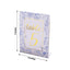 25-Pack Paper Wedding Table Numbers 1-25 White/Blue French Toile Design - Free Standing Double Sided Table Signs with Glam Gold Foil Numbers 7"