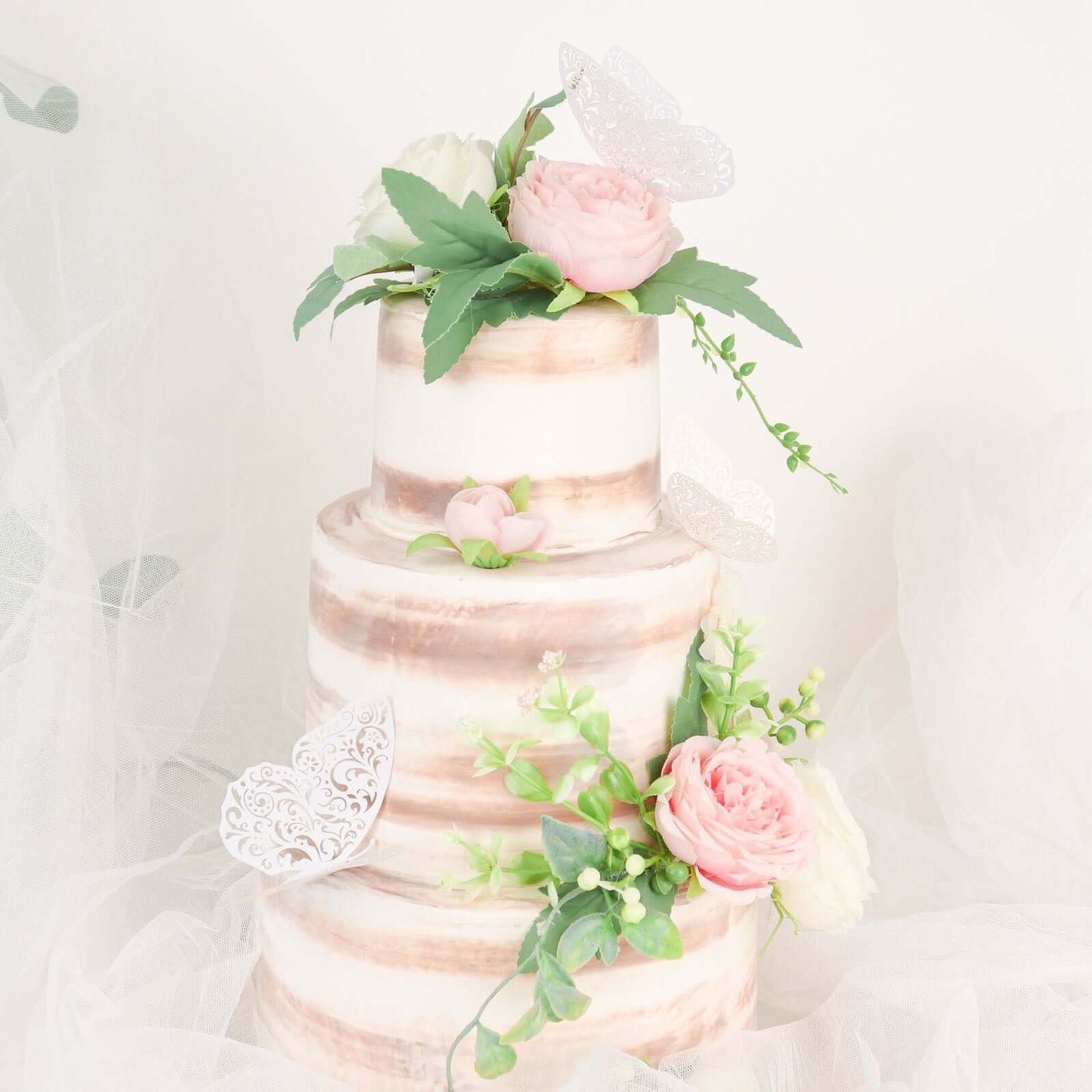 12-Pack 3D Butterfly Wall Decals, DIY Removable Mural Stickers White Cake Decorations Eye-Catching Design