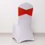5 Pack Spandex Chair Sashes Red Ruffled Style - Wide Easy to Use Stretch Chair Bands 8"x13"