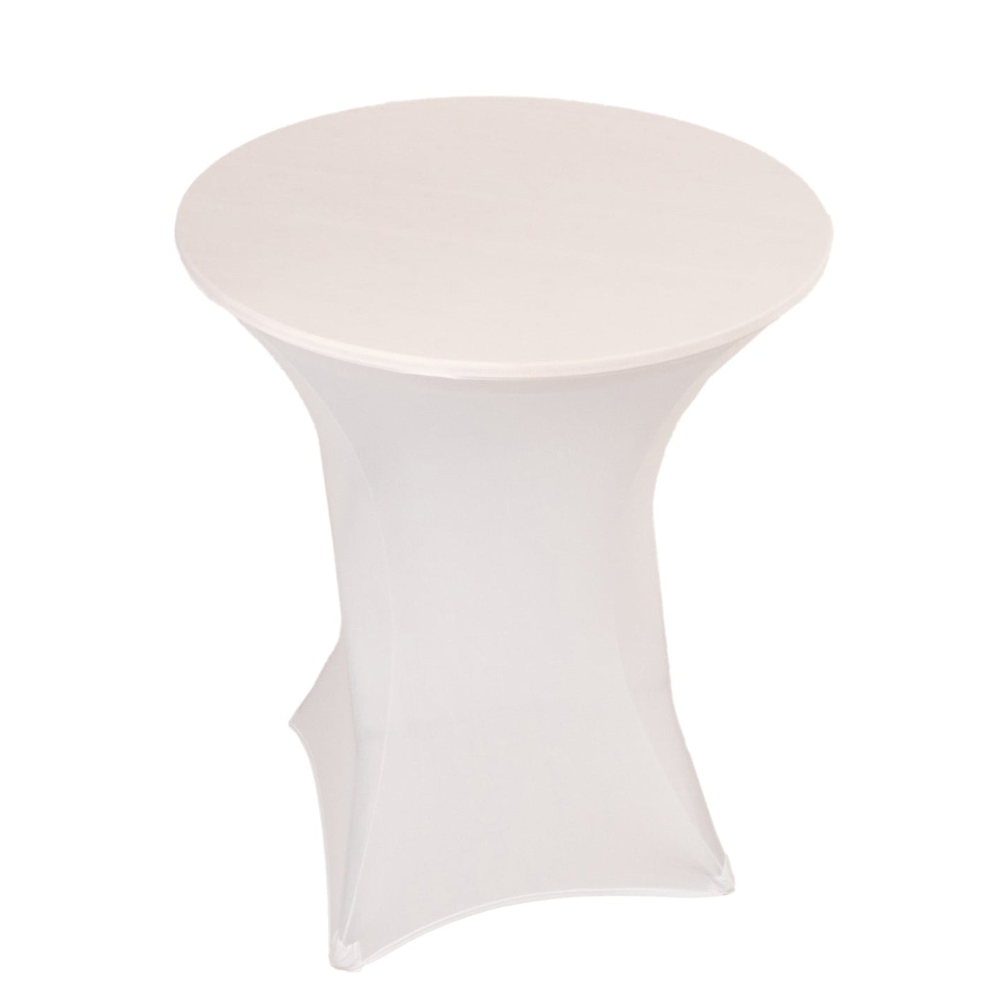Spandex 36" Round Cocktail Table Cover White - Easy to Maintain Stretch Fitted Highboy Tablecloth for Events